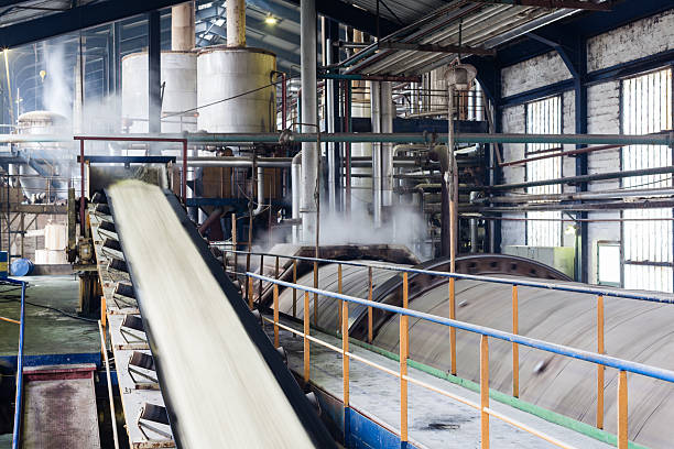 A Sugar factory containing machines stock photo