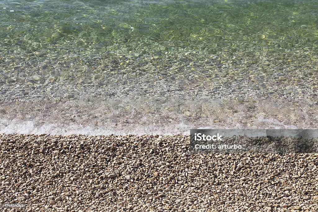 blue turqoise mediterranean pebble beach in Croatia Beach Stock Photo
