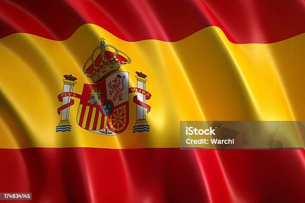 Bandera Española Foto de stock y más banco de imágenes de Bandera - Bandera, Bandera española, Bandera nacional