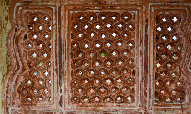 istock Beautiful sandstone carvings on the wall 1748343657