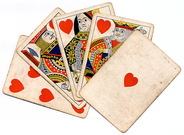 istock Royal straight flush in hearts 19th century style 174834618