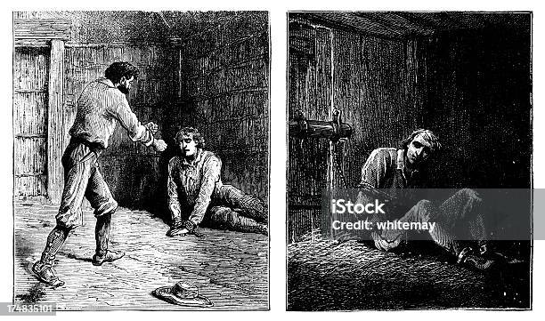 2 つの男性の刻石などが行われる犯 - 1850～1859年のベクターアート素材や画像を多数ご用意 - 1850～1859年, 刑務所, 19世紀