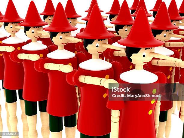 Army Of Pinocchios Stock Photo - Download Image Now - Conformity, Puppet, Army