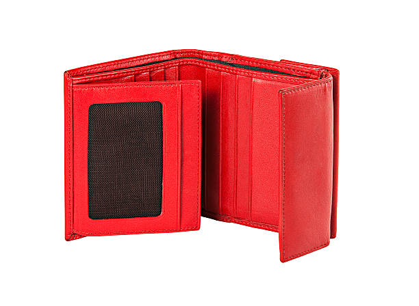 portafoglio rosso - credit crunch wallet home finances credit card foto e immagini stock