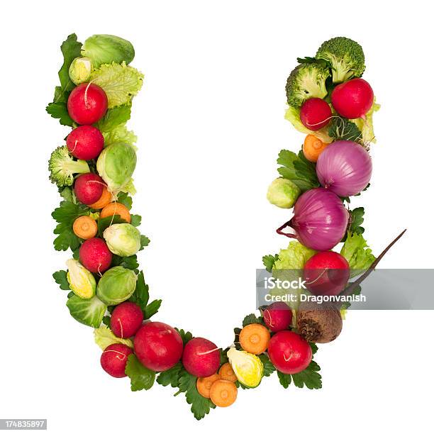 Healthy Alphabet Letter U Stock Photo - Download Image Now - Alphabet, Beet, Broccoli