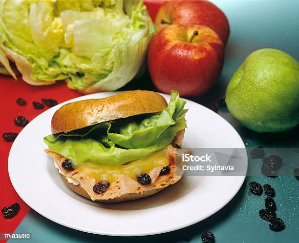 Bagel Stock Photo - Download Image Now - Apple - Fruit, Bagel, Black Background