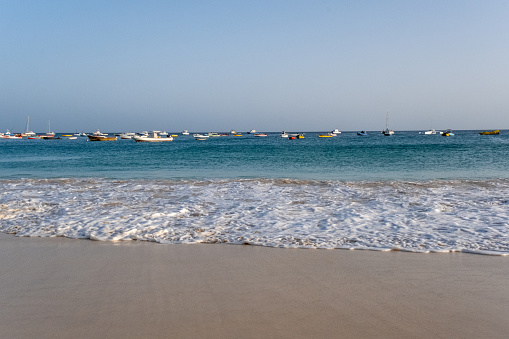 Playa del Acequion, a strip of golden sand in the city of Torrevieja, a tourist destination on the Costa Blanca (6 shots stitched)