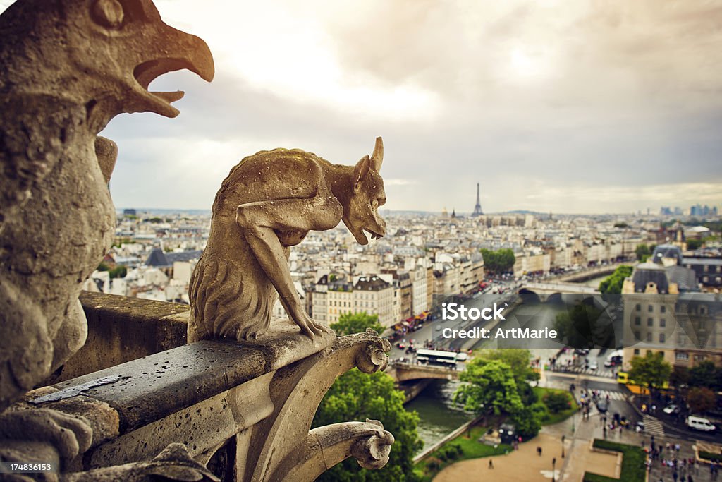 Gargoyle auf die Kathedrale Notre-Dame, Frankreich - Lizenzfrei Kirche Stock-Foto