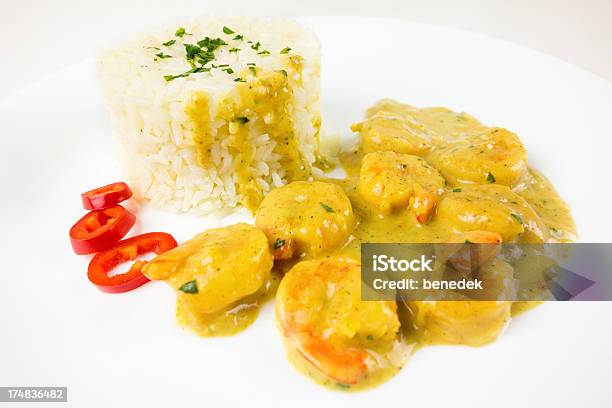 Krewetki Curry Z Ryżem - zdjęcia stockowe i więcej obrazów Bez ludzi - Bez ludzi, Biały, Curry