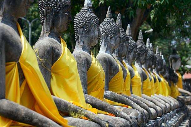 posągów buddy w ayutthaya - wat arun buddhism temple stone zdjęcia i obrazy z banku zdjęć