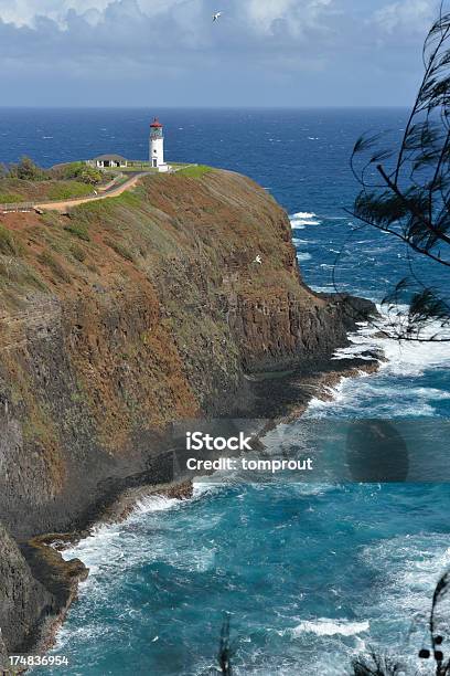 Kilauea Farol Em Kauai Havaí Euaxxxl - Fotografias de stock e mais imagens de Ao Ar Livre - Ao Ar Livre, Azul, Baía