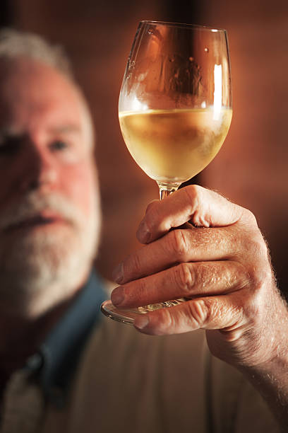 istock Winemaker Taster Tasting Glass of Chilled White Wine Vt 174836984