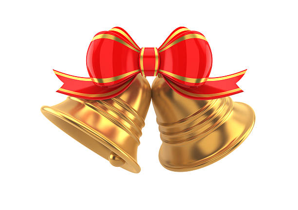 istock Golden bells with a red bow 174837519