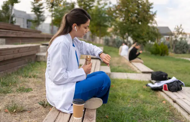 Photo of Female Doctor On A Lunch Break