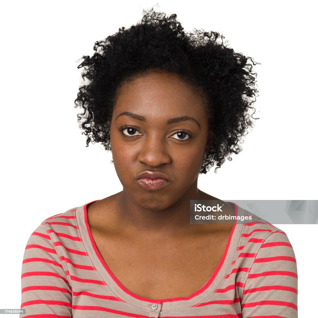 Недоволен Молодая женщина, глядя в камеру - Стоковые фото Крупный план роялти-фри