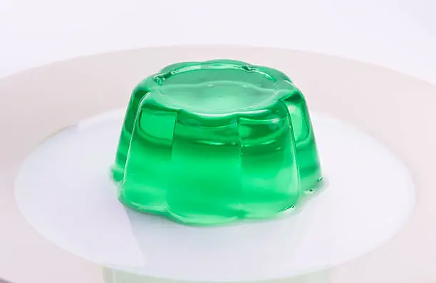 Green jelly with sweet woodruff flavor