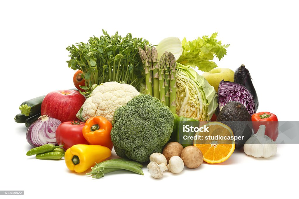 Des légumes et fruits frais (un régime Concept) - Photo de Légume libre de droits