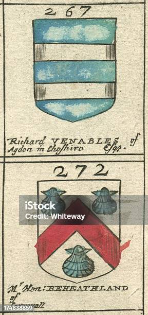 문장 17 세기 Venables 및 Beheathland 17세기에 대한 스톡 벡터 아트 및 기타 이미지 - 17세기, 가계도, 가득 찬