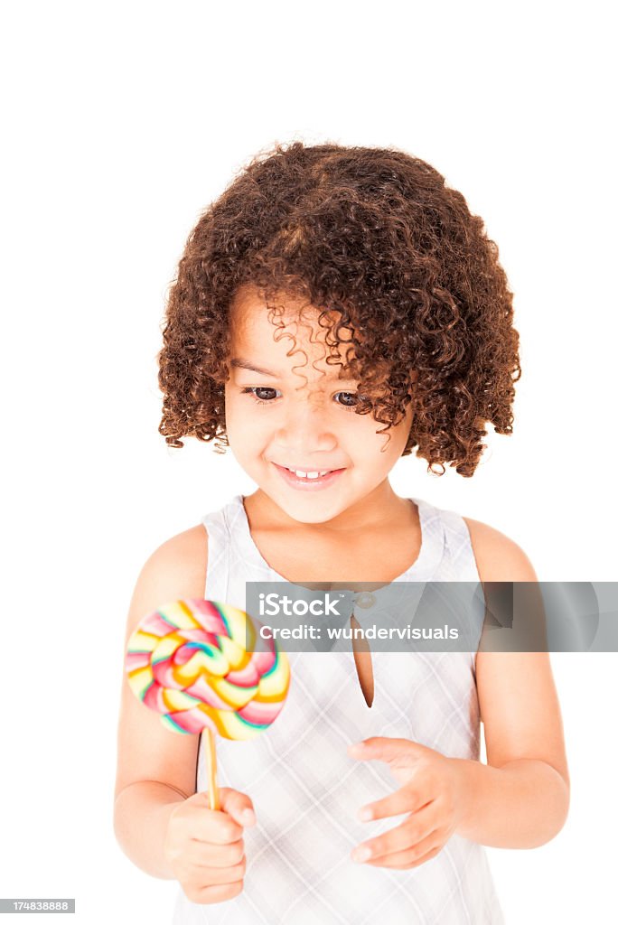 Rapariga olhos abertos em Lollypop - Royalty-free 2-3 Anos Foto de stock