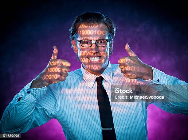 Zeroes And Ones Stock Photo - Download Image Now - Coding, Human Face, Adult