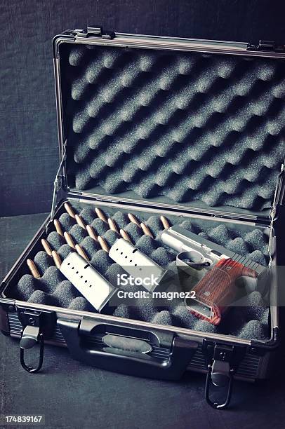 Handgun Carrying Case Stock Photo - Download Image Now - Briefcase, Gun, Bullet