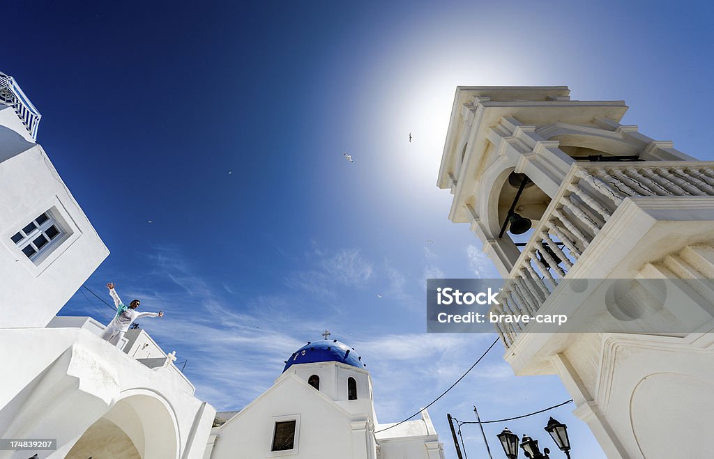 Arquitetura Santorini - Royalty-free Azul Foto de stock