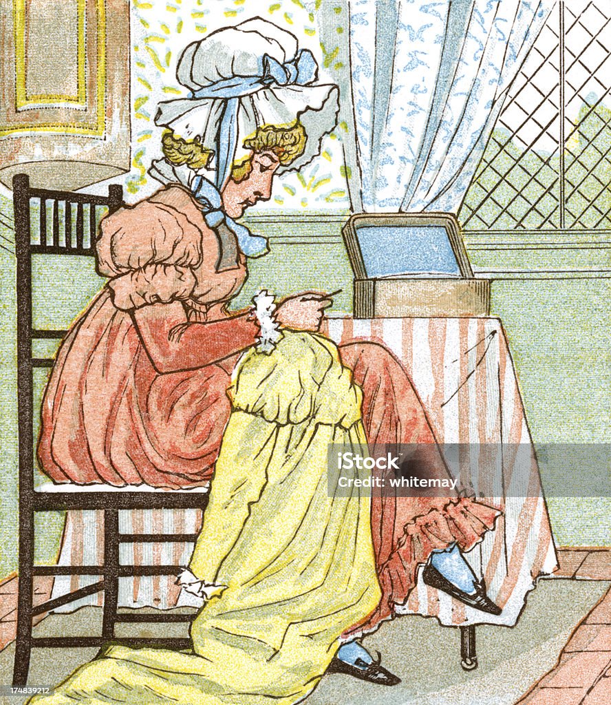 Couture de la période de la Régence femme - Illustration de 1880-1889 libre de droits