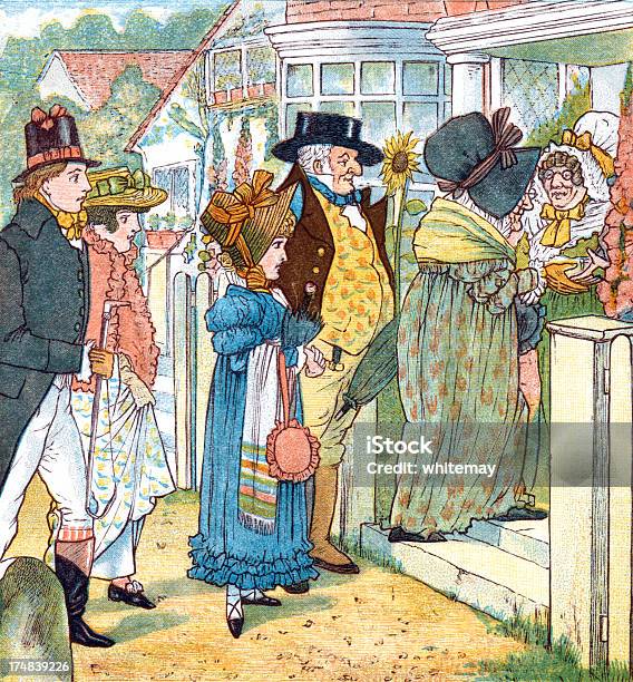 Regency Period People Going Visiting Stock Illustration - Download Image Now - 1880-1889, 19th Century, 19th Century Style