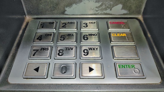 Old number buttons of Automatic Teller Machine or ATM