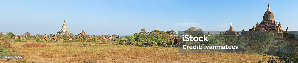 panorama de Bagan, Myanmar - Foto de stock de Azul royalty-free