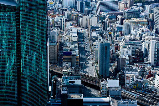 Skyscrapers and the bustle of Tokyo.