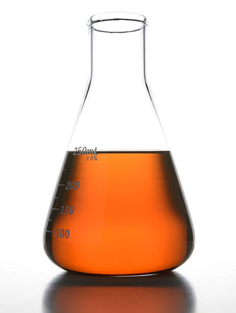 istock Backlit Glass Flask of Fresh Motor Oil 174840041