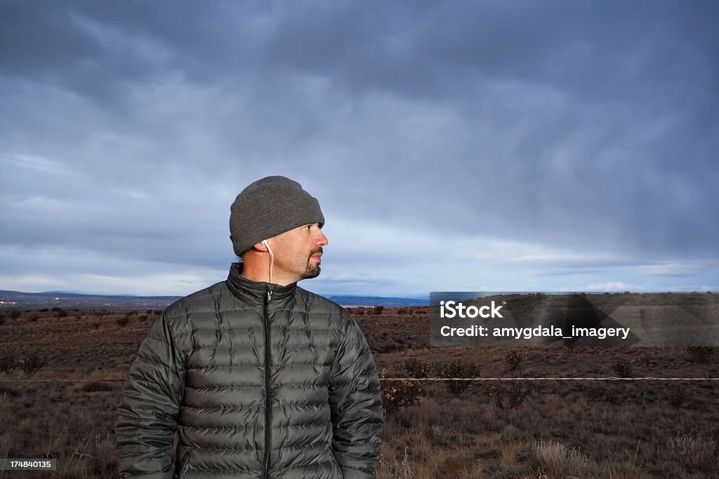 Homem perfil big sky paisagem - Foto de stock de Homens royalty-free