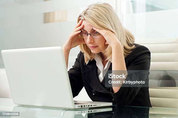 Business Woman In Problems Frustrated Stock Photo - Download Image Now - 30-39 Years, Adult, Adults Only