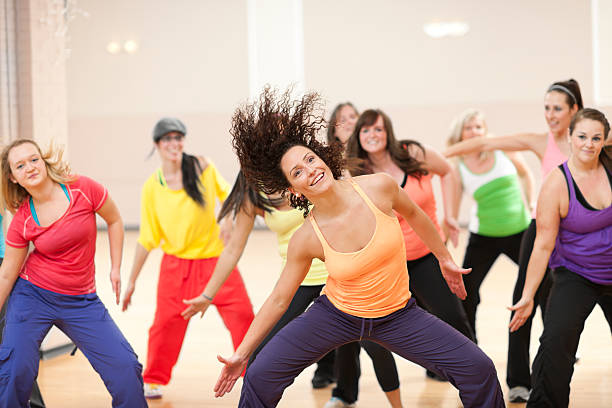 Dance Fitness Class Dance fitness workout class rumba photos stock pictures, royalty-free photos & images