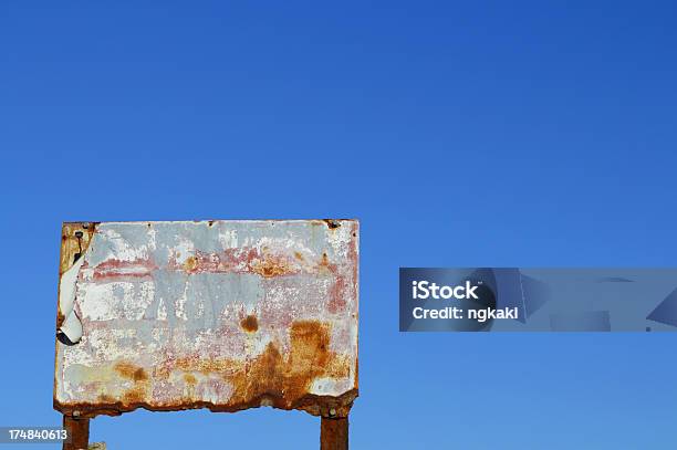 Rusty Sign Blue Rusty Sign Stock Photo - Download Image Now - Advertisement ...