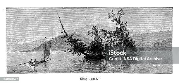 Sloop Isola Lake George New York - Immagini vettoriali stock e altre immagini di Acqua dolce - Acqua dolce, Ambientazione esterna, Ambientazione tranquilla