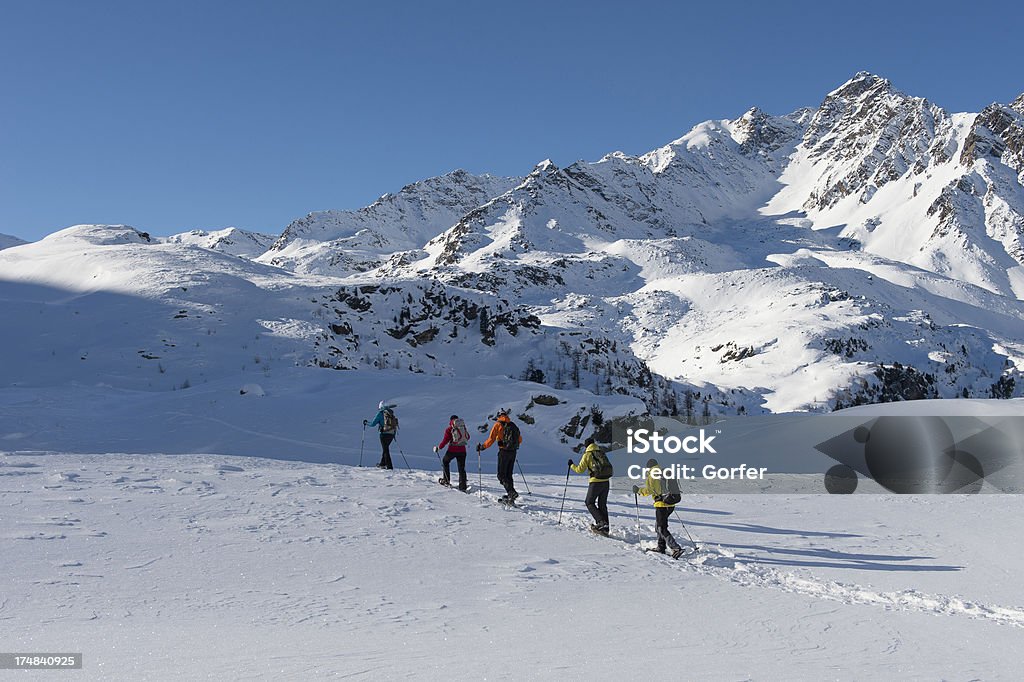 Schneeschuh-Laufen - Lizenzfrei Südtirol Stock-Foto