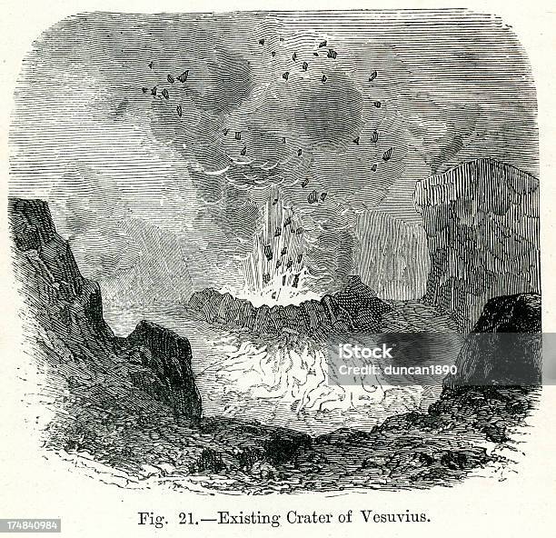 Гора Везувий — стоковая векторная графика и другие изображения на тему Помпеи - Помпеи, Извергаться, Иллюстрация