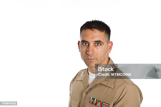 Foto de Marine Comandante e mais fotos de stock de Exército - Exército, Fundo Branco, Oficial - Posto Militar