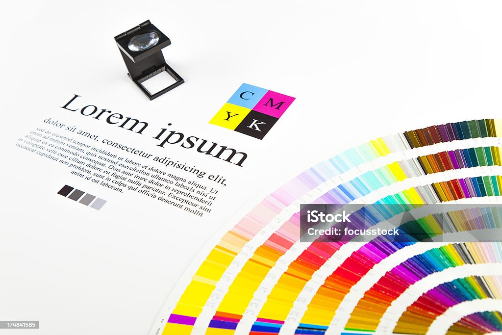 CMJN guide des couleurs et lorem ipsum texte - Photo de CMJN libre de droits