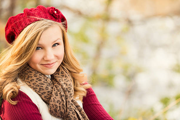 istock Pretty Blond Female Outdoors in Autumn with Copy Space 174841977