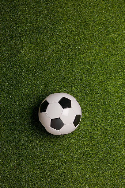istock Soccer Ball on Green Grass background 174842196