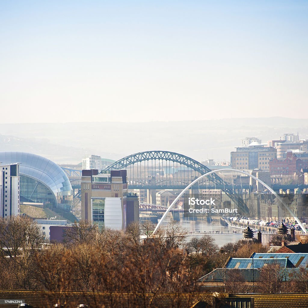 Newcastle Upon Tyne Skyline - Zbiór zdjęć royalty-free (Most - Konstrukcja wzniesiona przez człowieka)