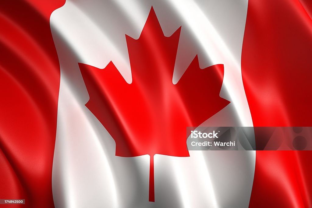 Канадский флаг - Стоковые фото Атласная ткань роялти-фри