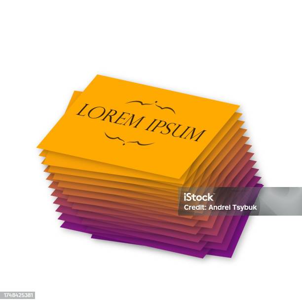 Vector Flat Stack Of Cards With Inscription On White Background Stock ...