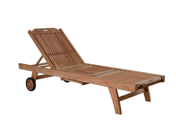 istock Wooden Sunbed On White Background 174842682