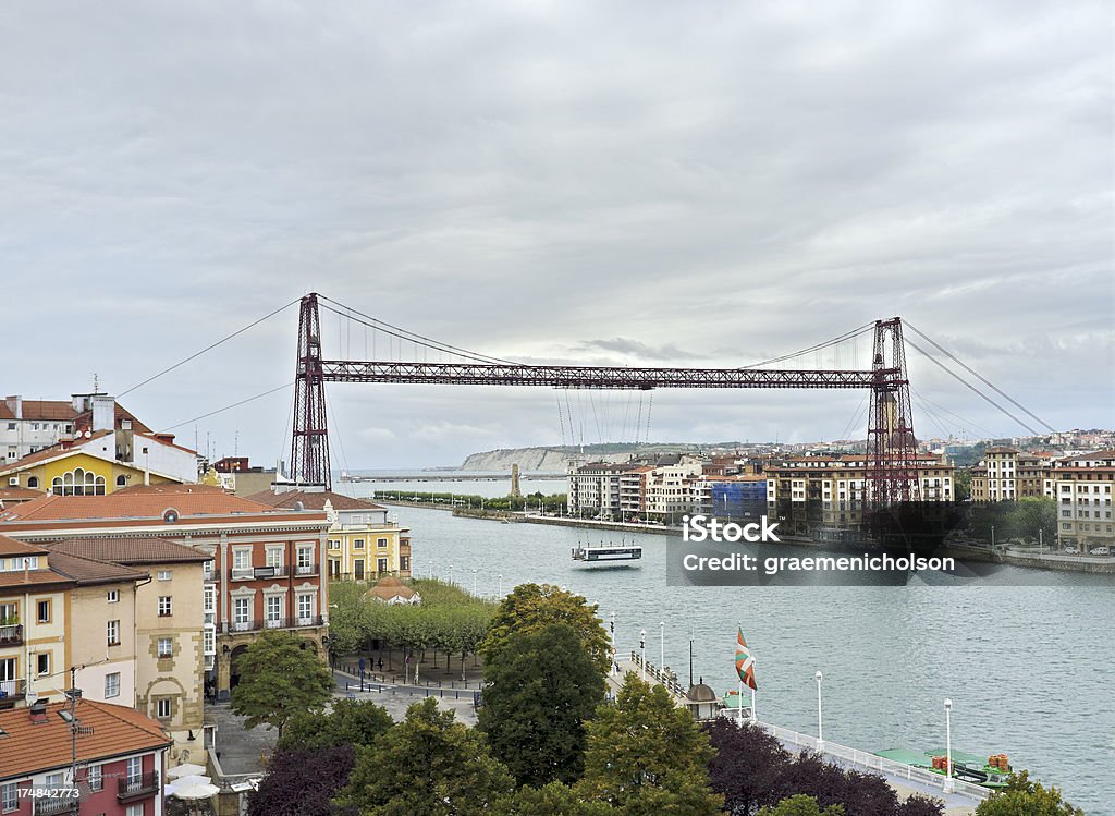 Bilbao "View of the Vizkaia Bridge, or Hanging bridge of Portugalete in Bilbao, Spain." Bilbao Stock Photo