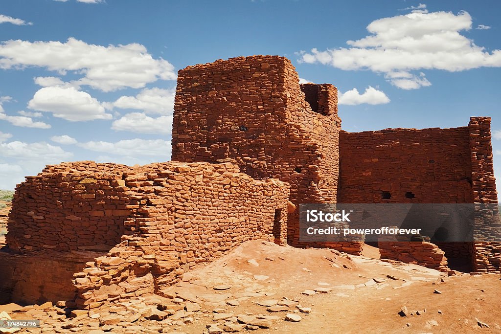 Wukoki Ruins - Wupatki National Monument Wukoki Ruins at Wupatki National Monument, Arizona, USA. Grain added. American Culture Stock Photo