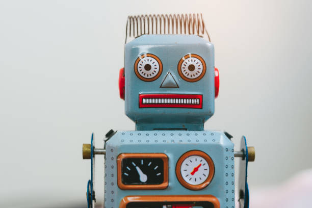 istock Antique vintage robot tin toy. Retro robot. 1748430126